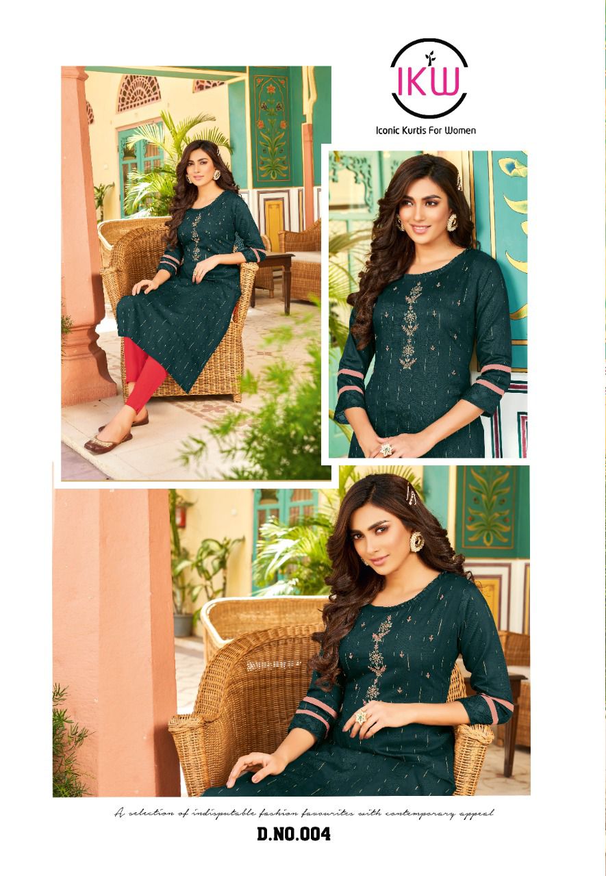 Ikw Pearl 1 New Fancy Ethnic Wear Viscose Designer Kurti Collection